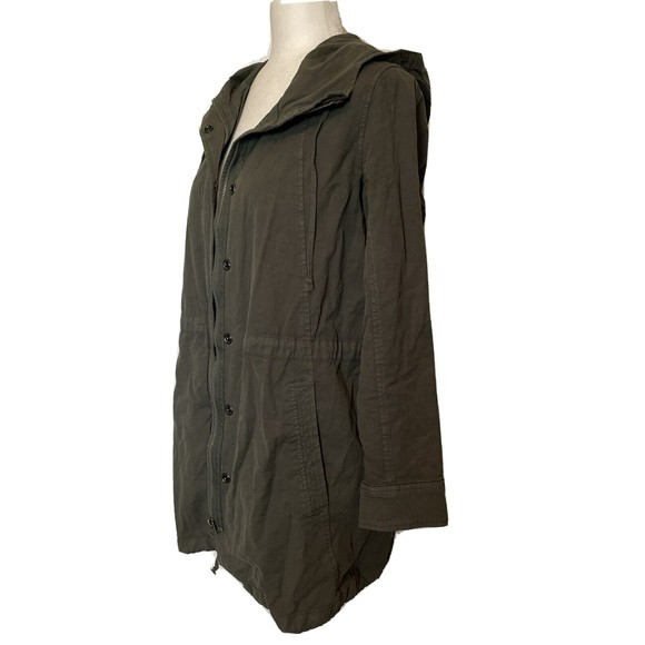 Lucky Brand Longer Length Utility Jacket Green Olive Night Full Zipper Hooded - Picture 4 of 10